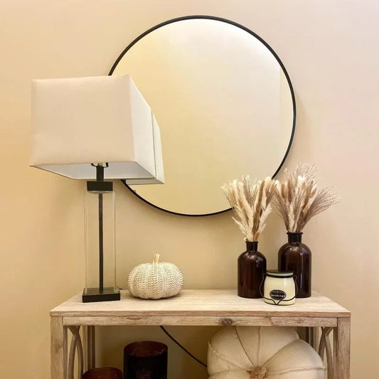 Dutrieux Wall Mounted Rounded Mirror with Metal Frame